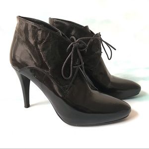 Melin Black Lace Up Leather High Heel Booties - 39